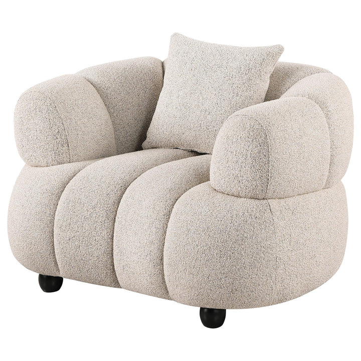 Whitney Contemporary Channel Tufted Woven Fabric Upholstered Accent Chair