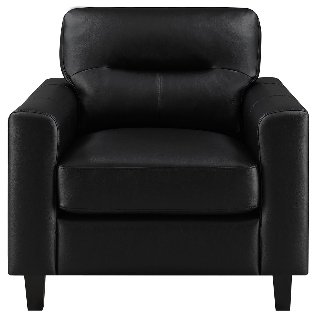 Scotland 3-piece Faux Leather Upholstered Sofa Set Black
