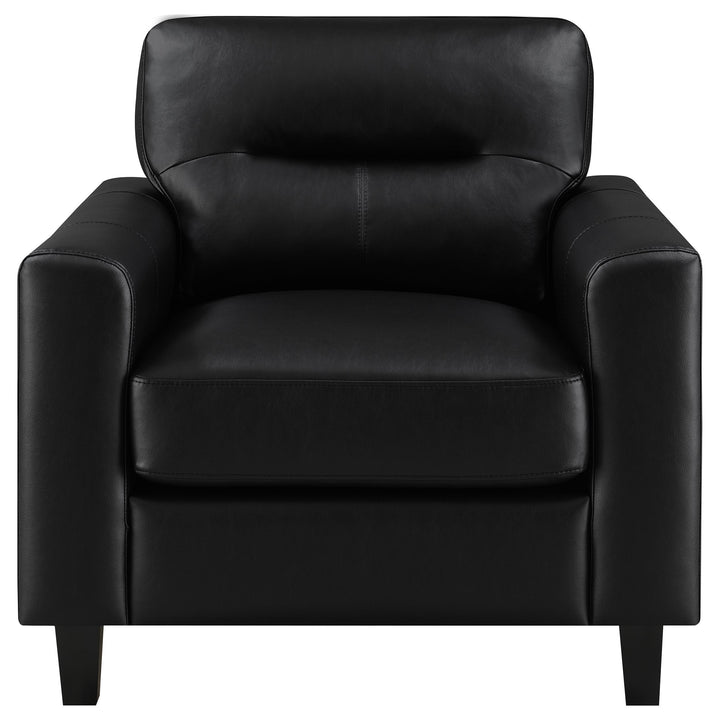 Scotland 3-piece Faux Leather Upholstered Sofa Set Black