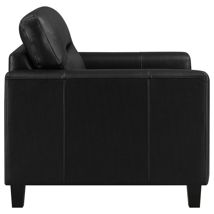 Scotland 3-piece Faux Leather Upholstered Sofa Set Black