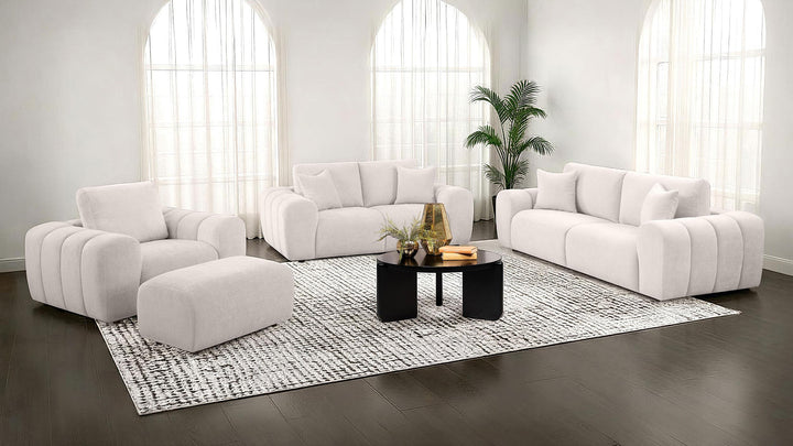 Burnett Chenille Upholstered Wide Arm Sofa Ivory