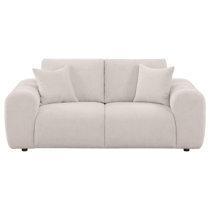 Burnett Chenille Upholstered Wide Arm Loveseat Ivory