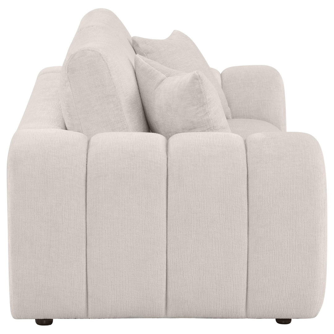Burnett Chenille Upholstered Wide Arm Loveseat Ivory