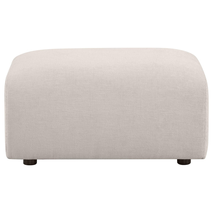 Burnett Chenille Upholstered Ottoman Ivory