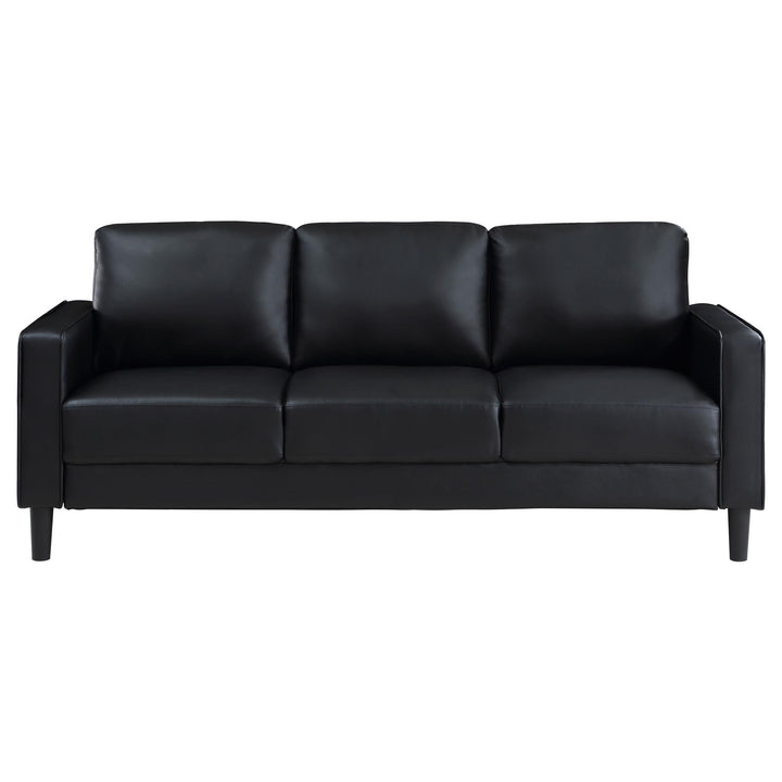 Ruth Upholstered Track Arm Sofa Black