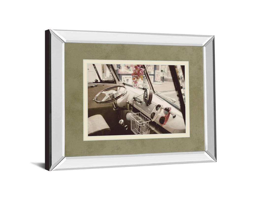 Cool Cats By Gail Peck - Mirror Framed Print Wall Art - Light Brown