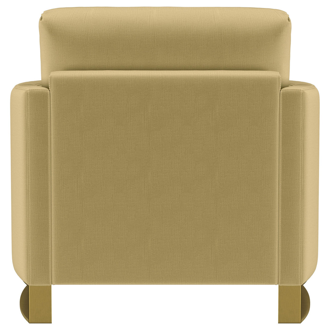 Corliss Upholstered Curved Track Arm Chair Camel