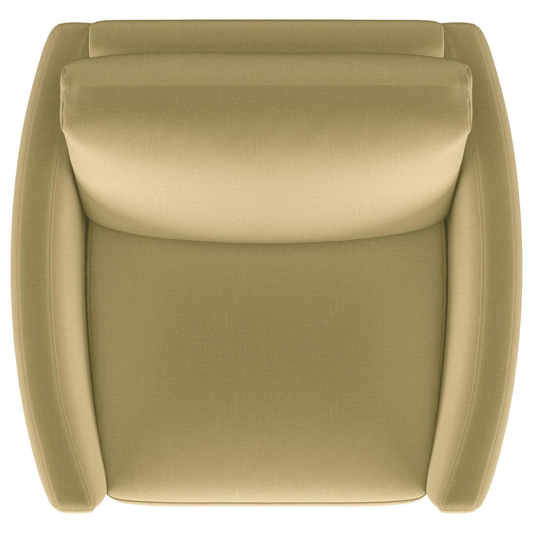 Corliss Upholstered Curved Track Arm Chair Camel