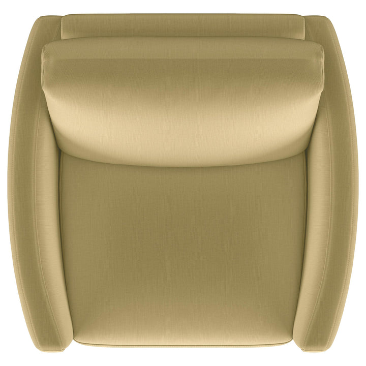 Corliss Upholstered Curved Track Arm Chair Camel