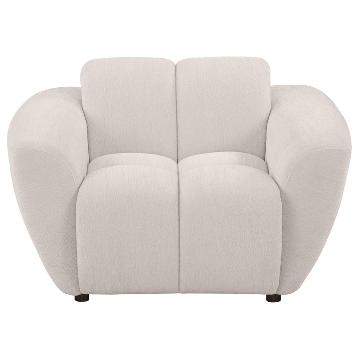 Destino Chenille Upholstered Splayed Arm Accent Chair Greige