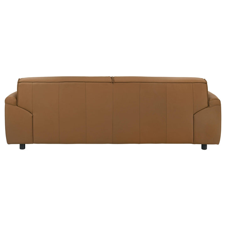 Buxton Top Grain Leather Upholstered Sofa Orange