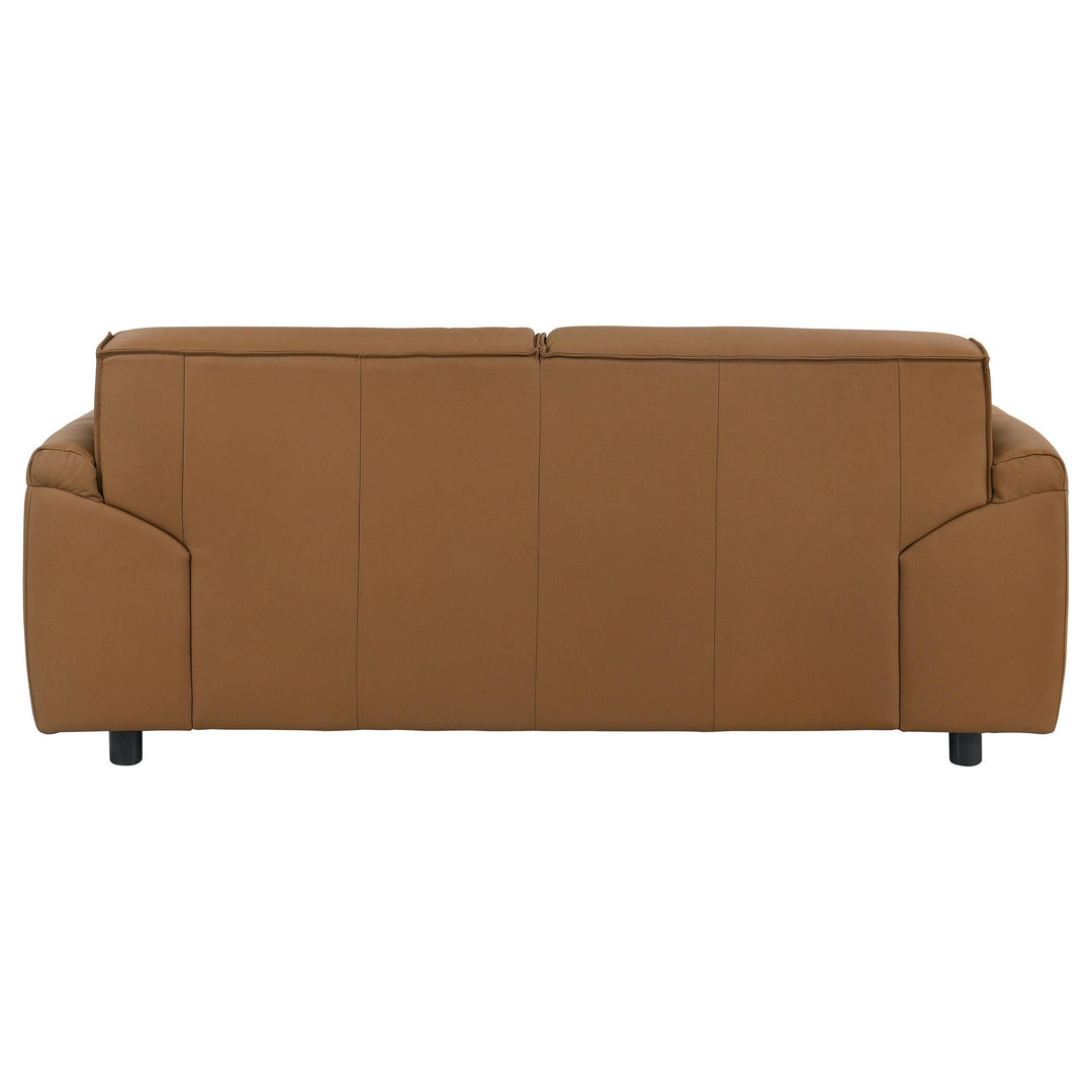 Buxton Top Grain Leather Upholstered Loveseat Orange