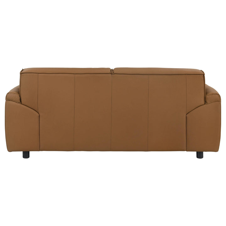 Buxton Top Grain Leather Upholstered Loveseat Orange