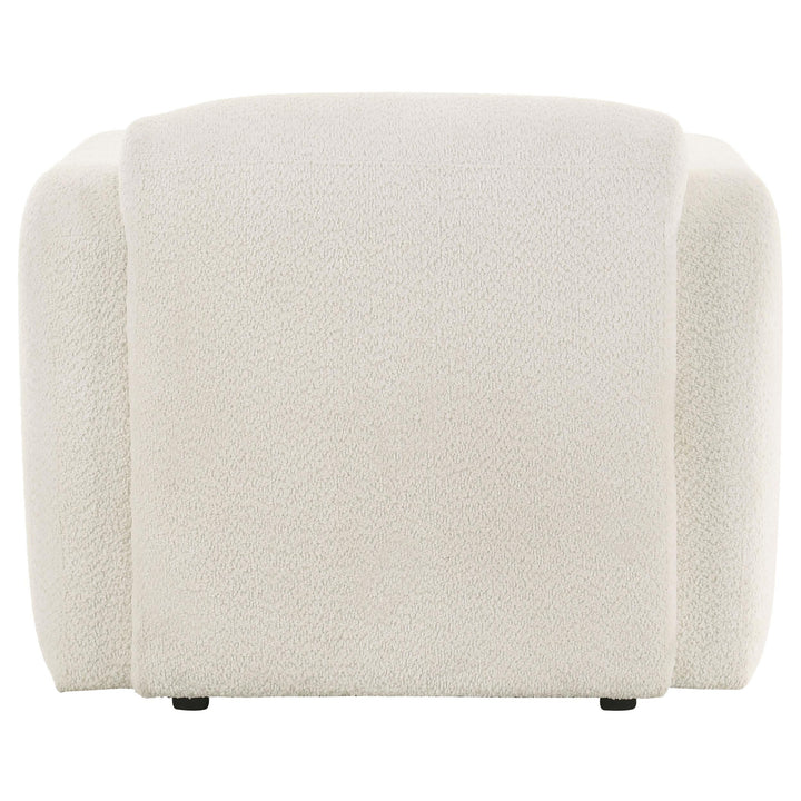 Dorset Fabric Upholstered Round Track Arm Accent Chair White