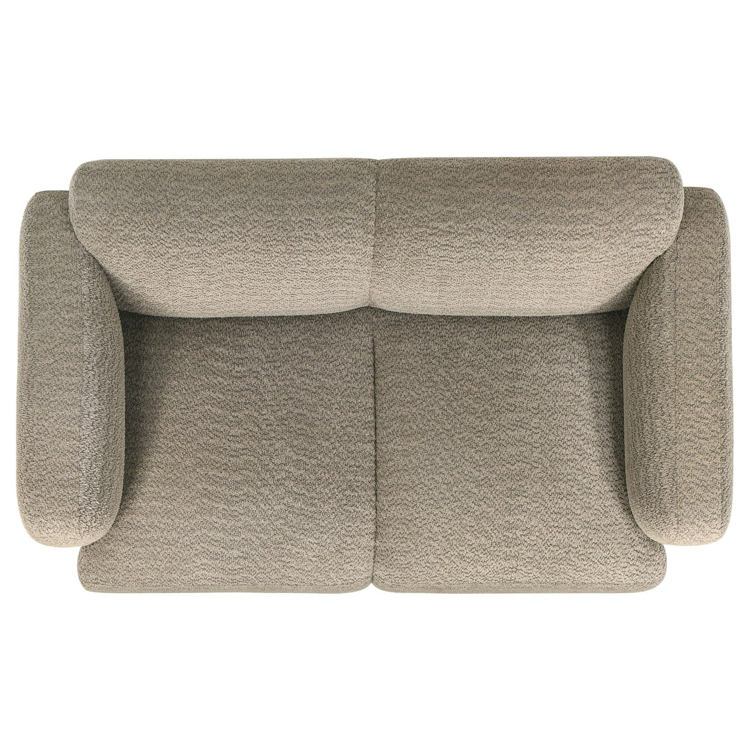 Dorset 2-piece Upholstered Round Track Arm Sofa Set Brown