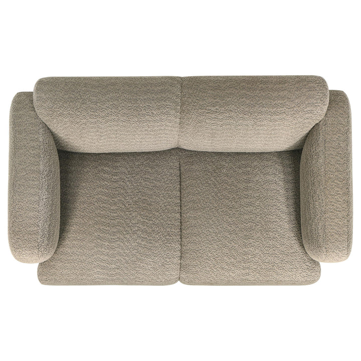 Dorset 2-piece Upholstered Round Track Arm Sofa Set Brown