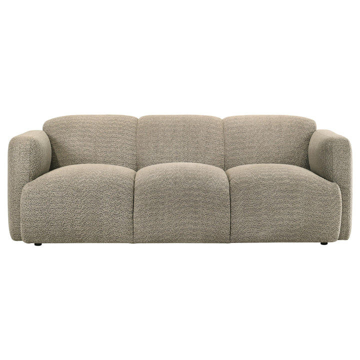 Dorset 3-piece Upholstered Round Track Arm Sofa Set Brown