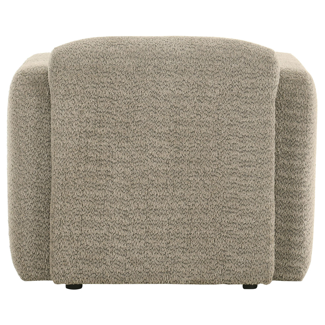 Dorset Fabric Upholstered Round Track Arm Accent Chair Brown