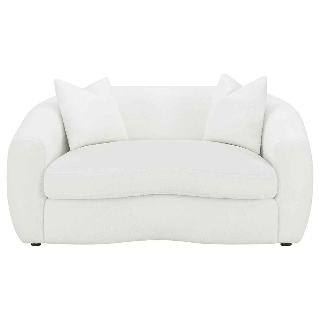 Isabella 2-piece Faux Sheepskin Upholstered Sofa Set Natural