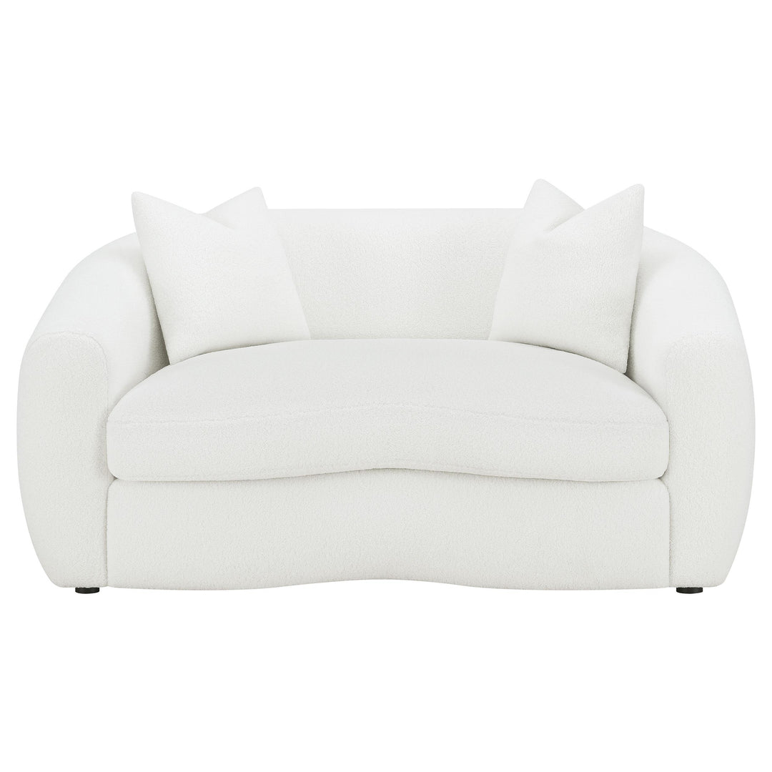 Isabella Faux Sheepskin Upholstered Loveseat Natural
