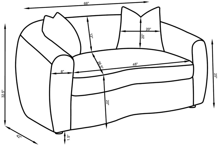 Isabella Faux Sheepskin Upholstered Loveseat Natural