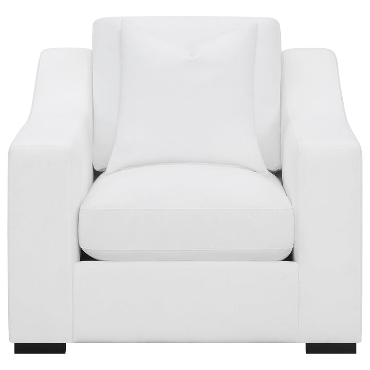 Ashlyn 3-piece Upholstered Sloped Arm Sofa Set White