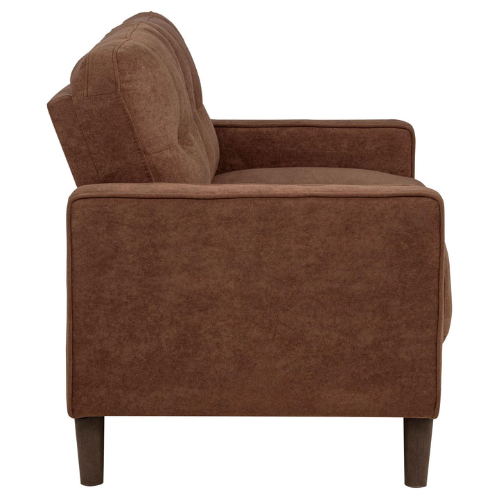 Bowen II 2-piece Fabric Upholstered Track Arm Sofa Set Rust
