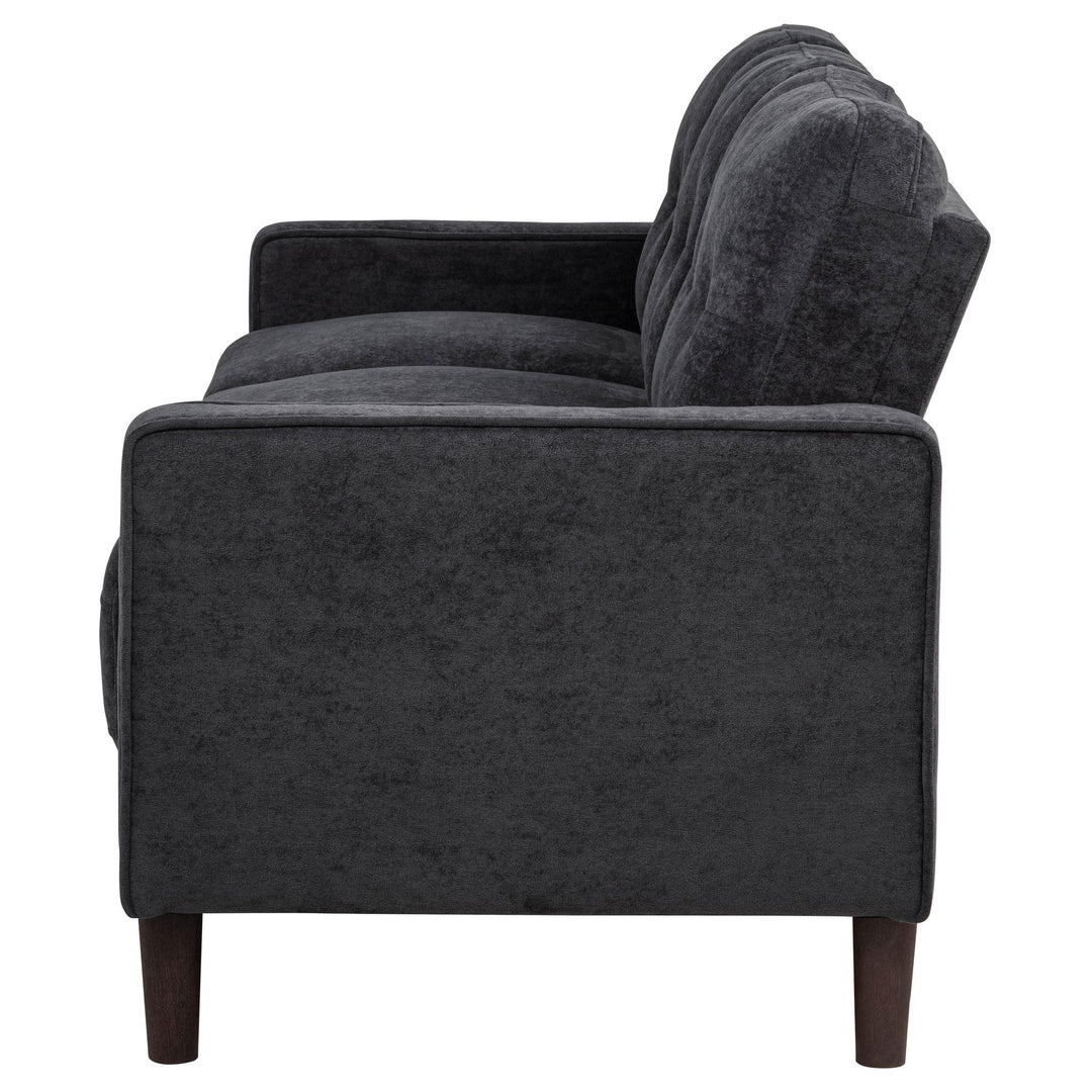 Bowen II Fabric Upholstered Track Arm Sofa Steel Grey