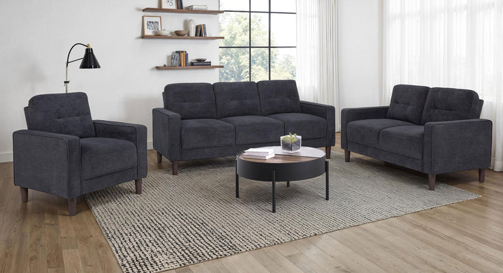 Bowen II Fabric Upholstered Track Arm Sofa Steel Grey