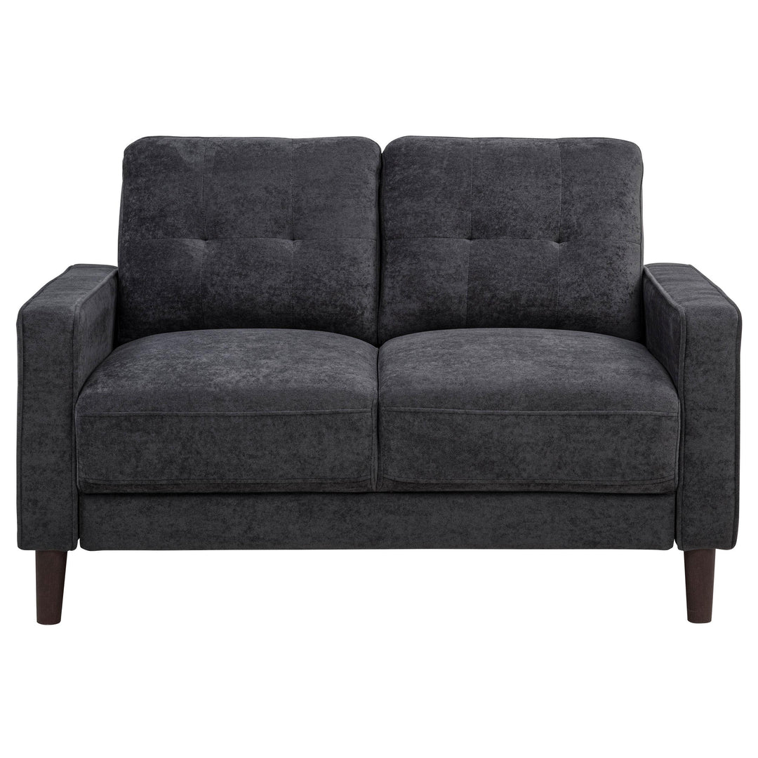 Bowen II Fabric Upholstered Track Arm Loveseat Steel Grey
