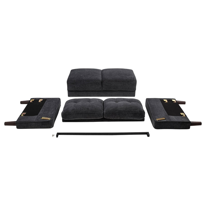 Bowen II Fabric Upholstered Track Arm Loveseat Steel Grey