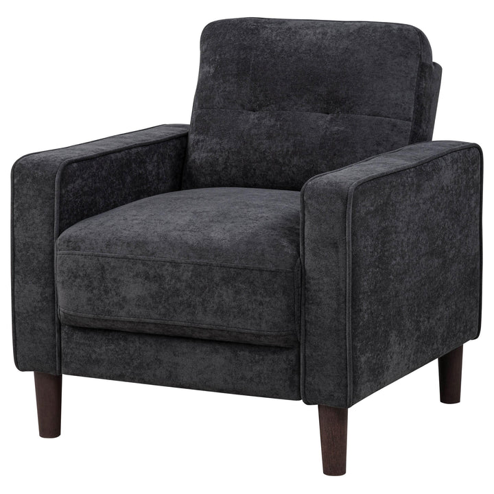 Bowen II Fabric Upholstered Track Arm Chair Steel Grey