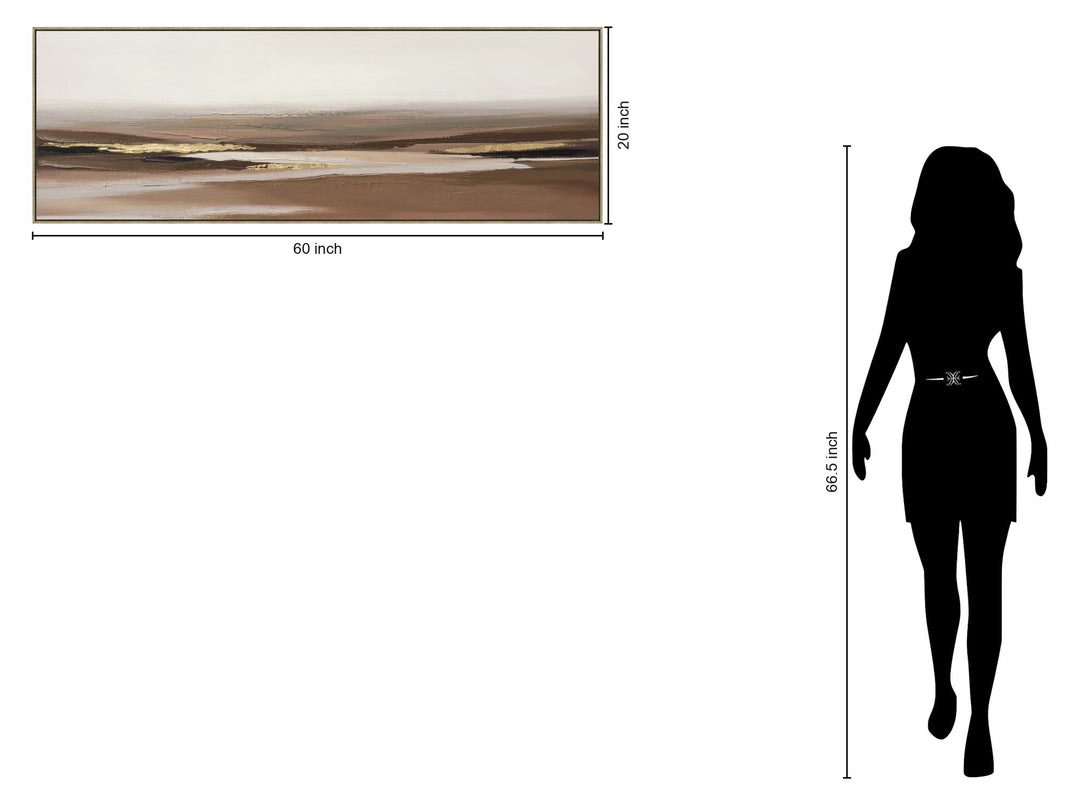 Golden Dusk Layers - 20" x 60" Framed Wall Art