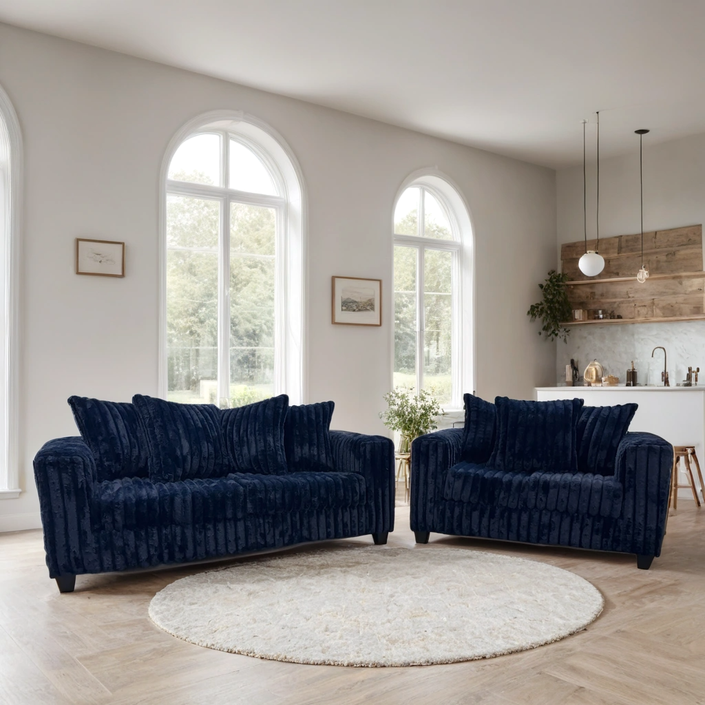 510 Navy - Sofa &amp; Loveseat Set