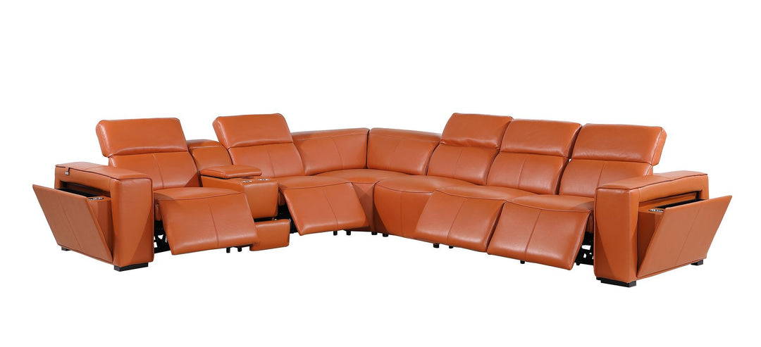 1224 - 7-Piece L-Shaped Sectional Sofa In With 4 Power Recliners &amp; Power Headrests