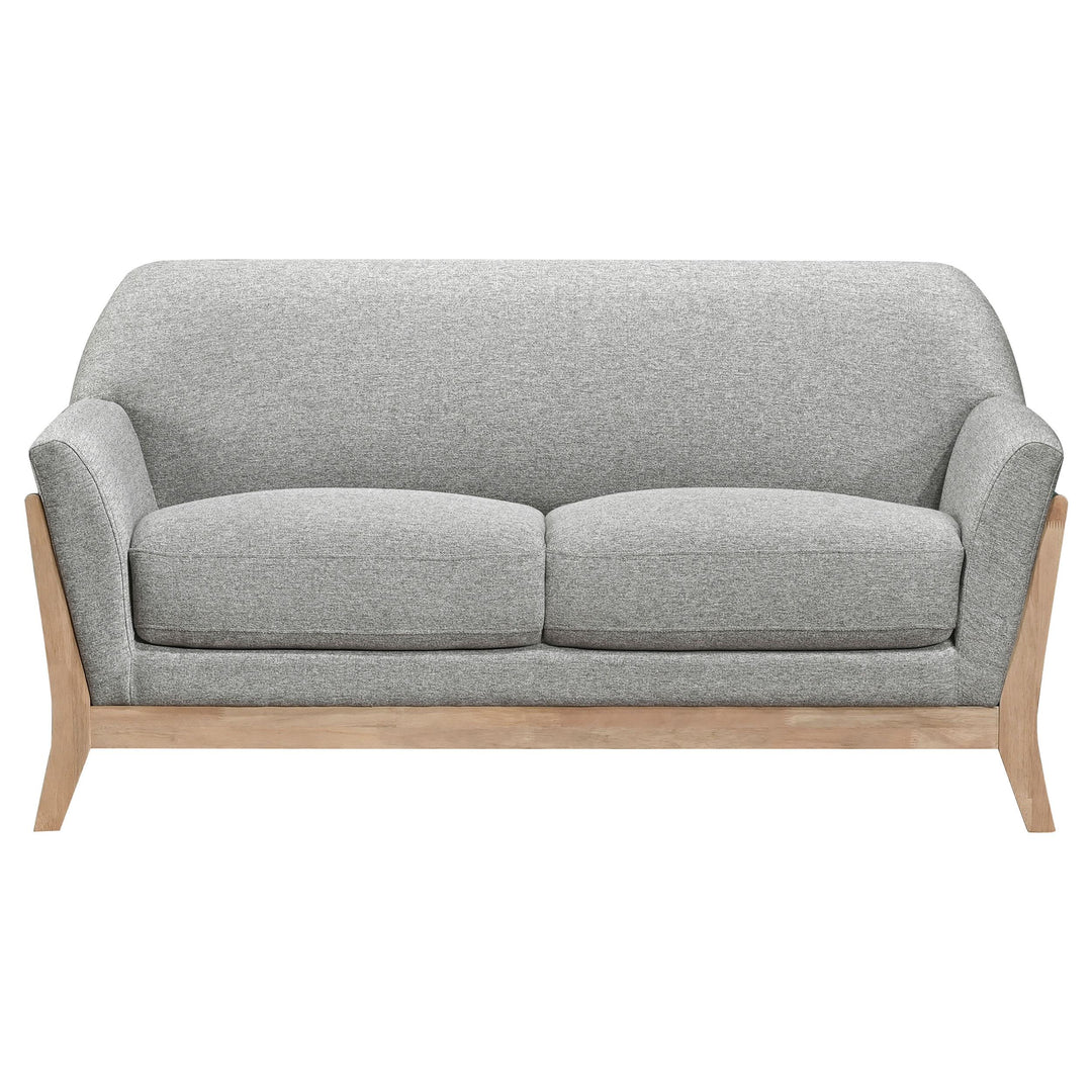 Vaughn 2-piece Fabric Upholstered Flared Arm Sofa Set Grey