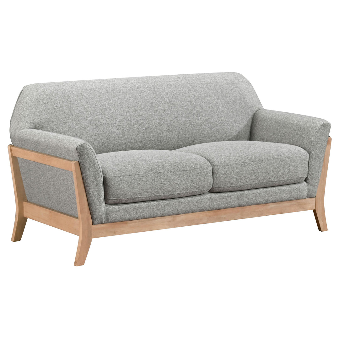 Vaughn 3-piece Fabric Upholstered Flared Arm Sofa Set Grey