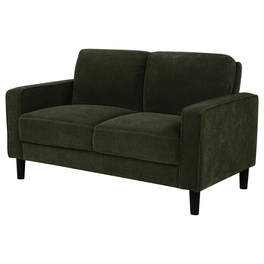 Ruth Fabric Upholstered Track Arm Loveseat Matcha Green