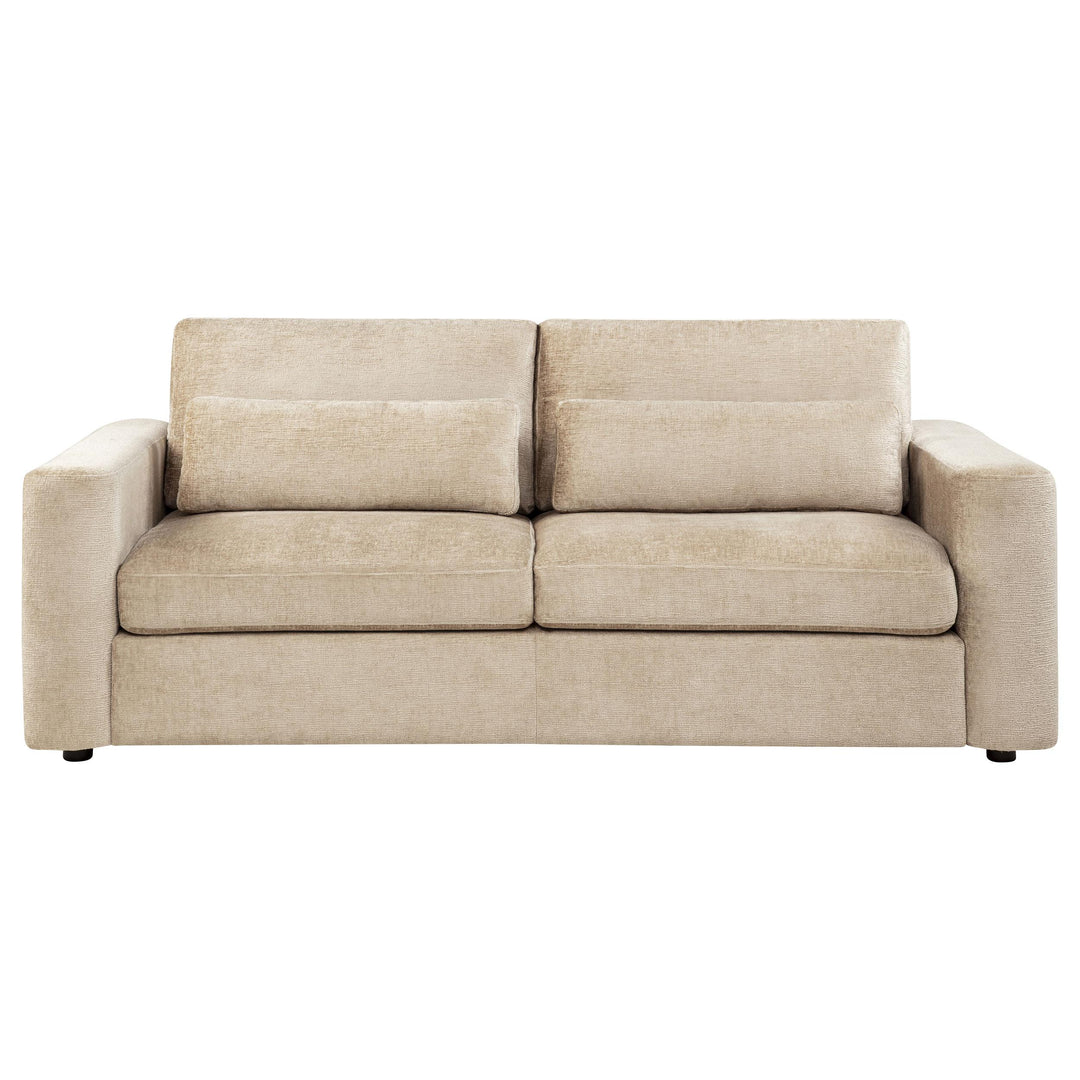 Amador Chenille Upholstered Track Arm Sofa Camel