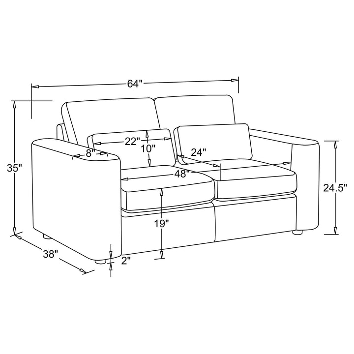 Amador 2-piece Chenille Upholstered Track Arm Sofa Set Chocolate