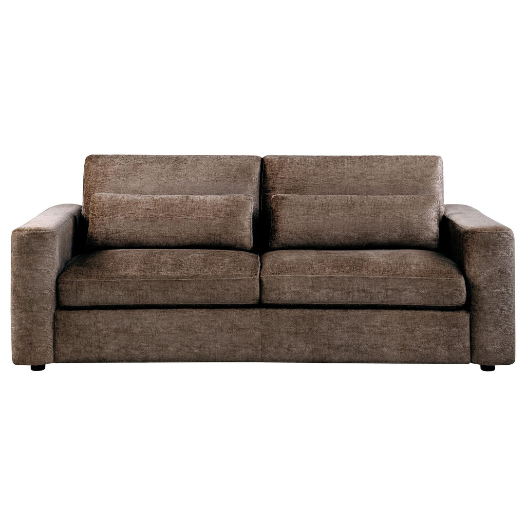 Amador Chenille Upholstered Track Arm Sofa Chocolate