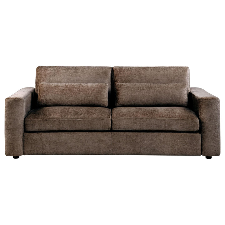 Amador Chenille Upholstered Track Arm Sofa Chocolate
