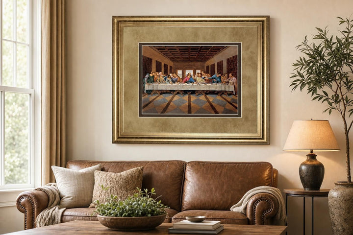 Golden Gathering - 34" x 40" Framed Wall Art - Beige