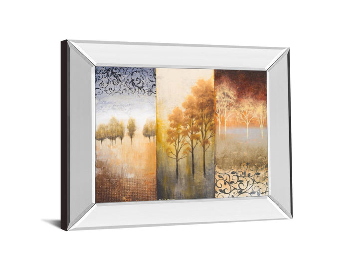 Lost In Trees Il By Michael Marcon - Mirror Framed Print Wall Art - Yellow