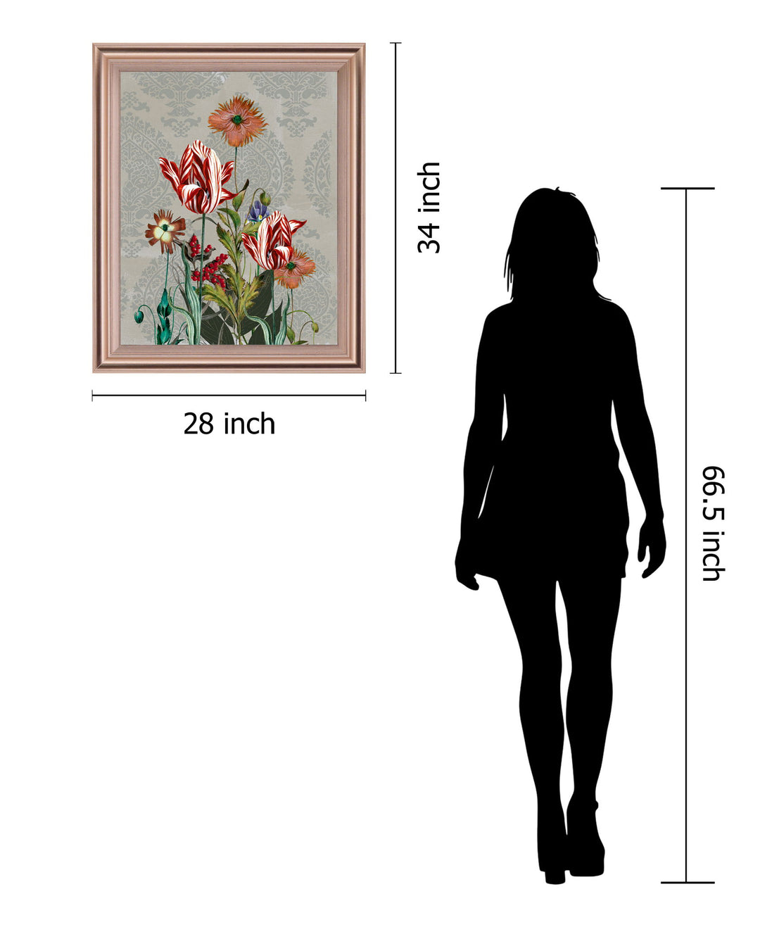 Scarlet Petal Parade - 28" x 34" Framed Wall Art