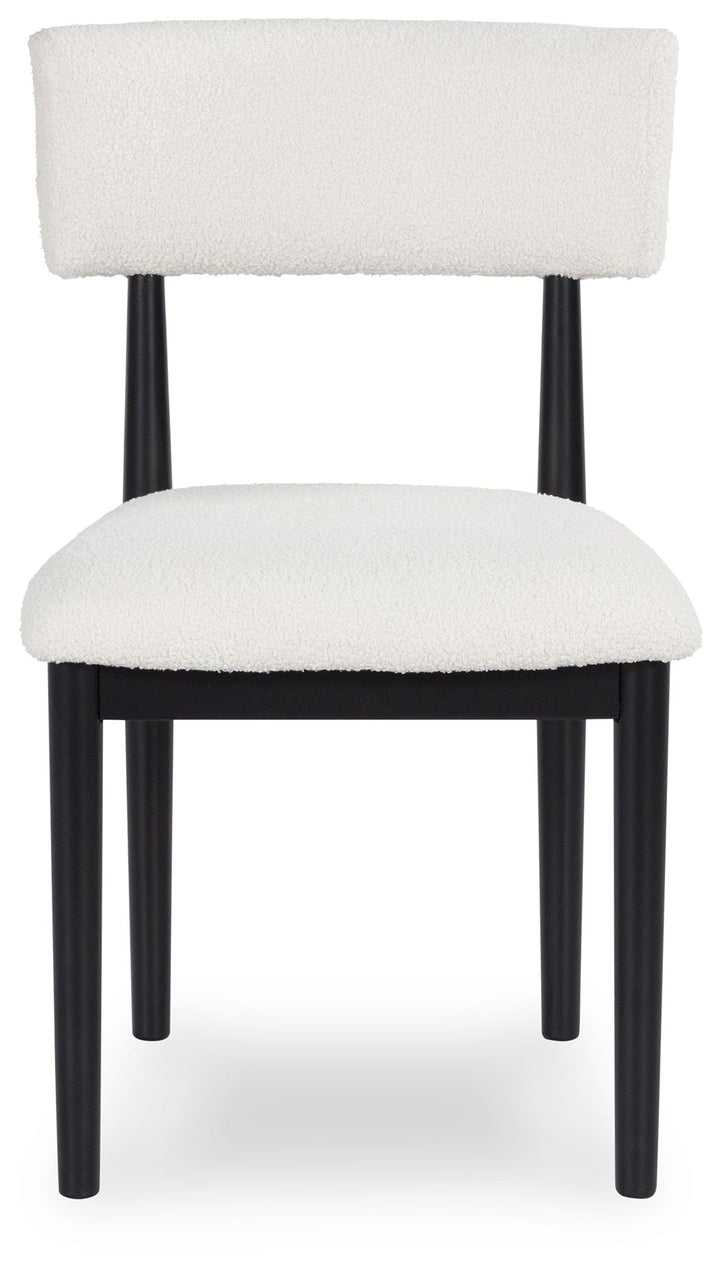 Xandrum - White / Black - Dining Upholstered Side Chair (Set of 2)