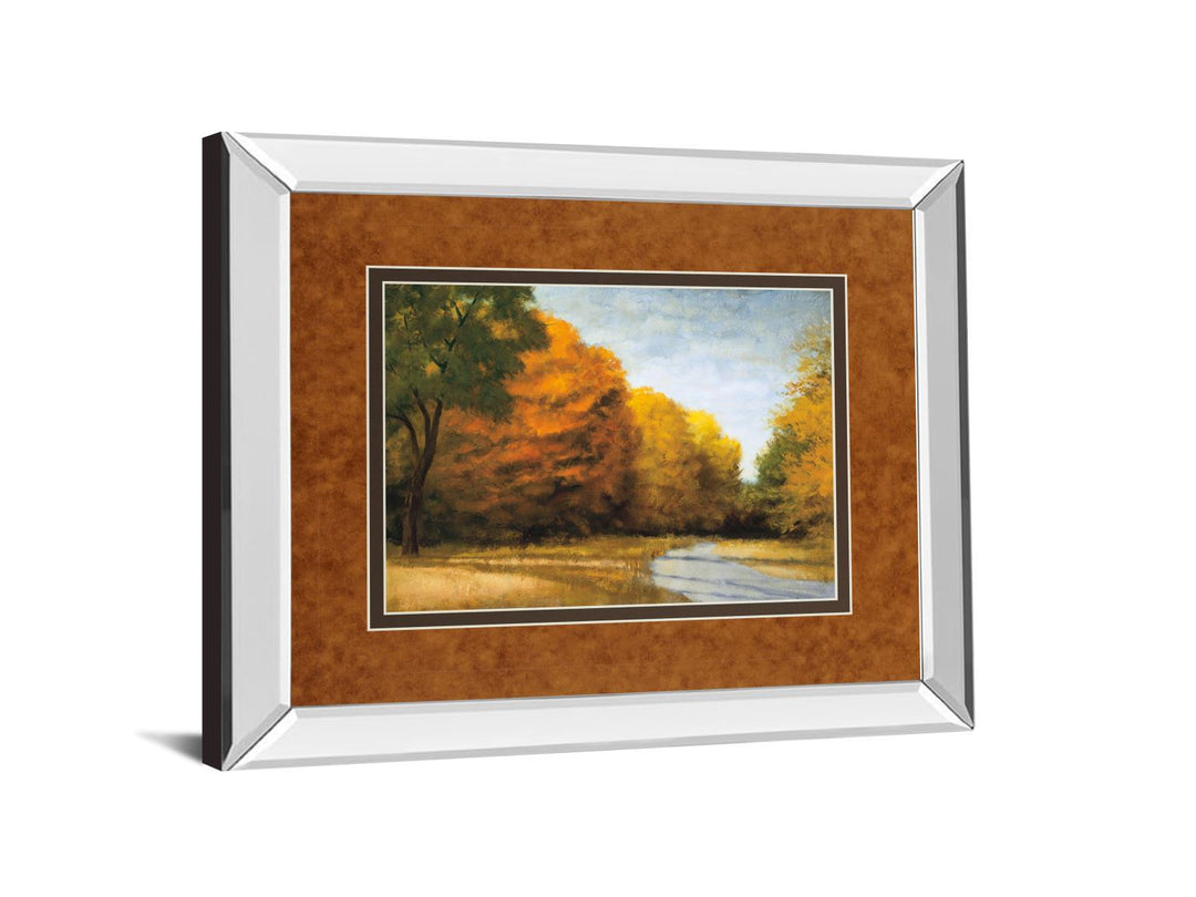 Evening Walk By Robert Striffolino - Mirror Framed Print Wall Art - Orange