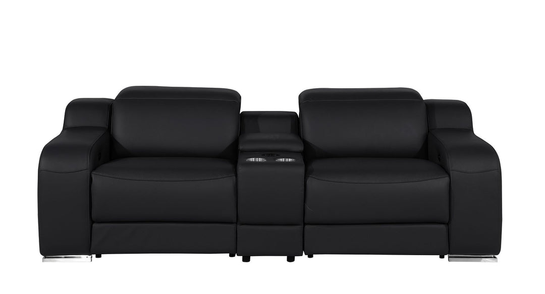 1116 - 3-Piece Modular Power Reclining Console Loveseat In With 2 Power Recliners &amp; Power Headrests
