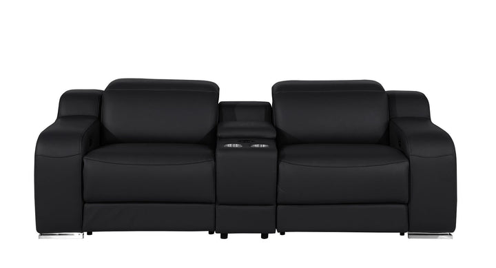1116 - 3-Piece Modular Power Reclining Console Loveseat In With 2 Power Recliners &amp; Power Headrests