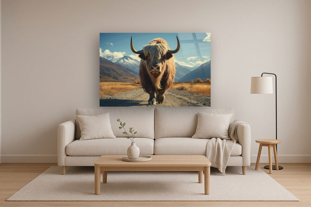 Golden Highland Stance - 40" x 60" Framed Wall Art